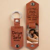 Custom Photo Engraved Leather Keychain - Personalized Anniversary Wedding Gifts For Husband And Wife, Him And Her  - We Grow Closer Each Day