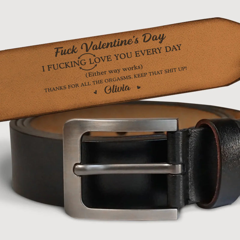 Custom Engraved Leather Belt - Personalized Anniversary Wedding Gifts For Husband And Wife, Him And Her - Love That Holds Us