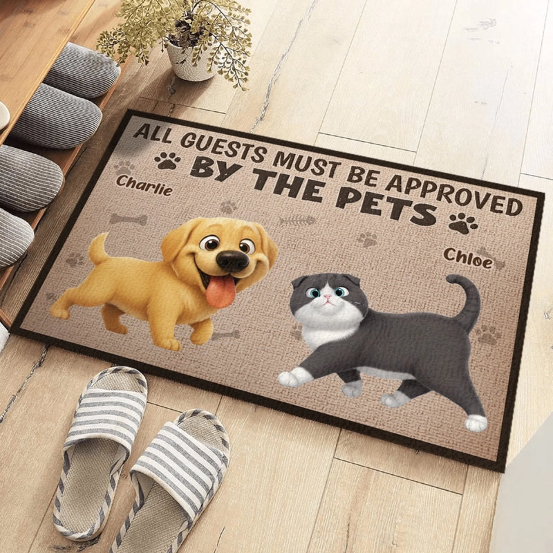Custom Home Decor Decorative Mat - Personalized Birthday Gifts For Dog Cat Lovers, Dog Dad And Mom, Cat Owners - Fur Bosses Say Yes