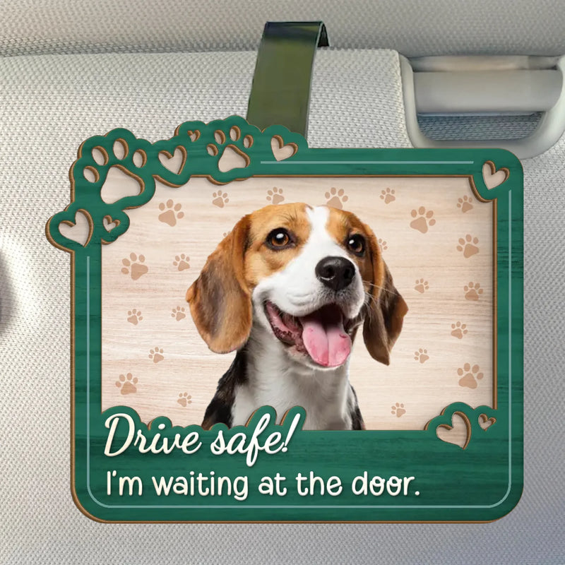 Custom Photo Car Visor Clip - Personalized Birthday Gifts For Dog Cat Lovers, Dog Dad And Mom, Cat Owners - Drive Safe, Your Pups Are Waiting