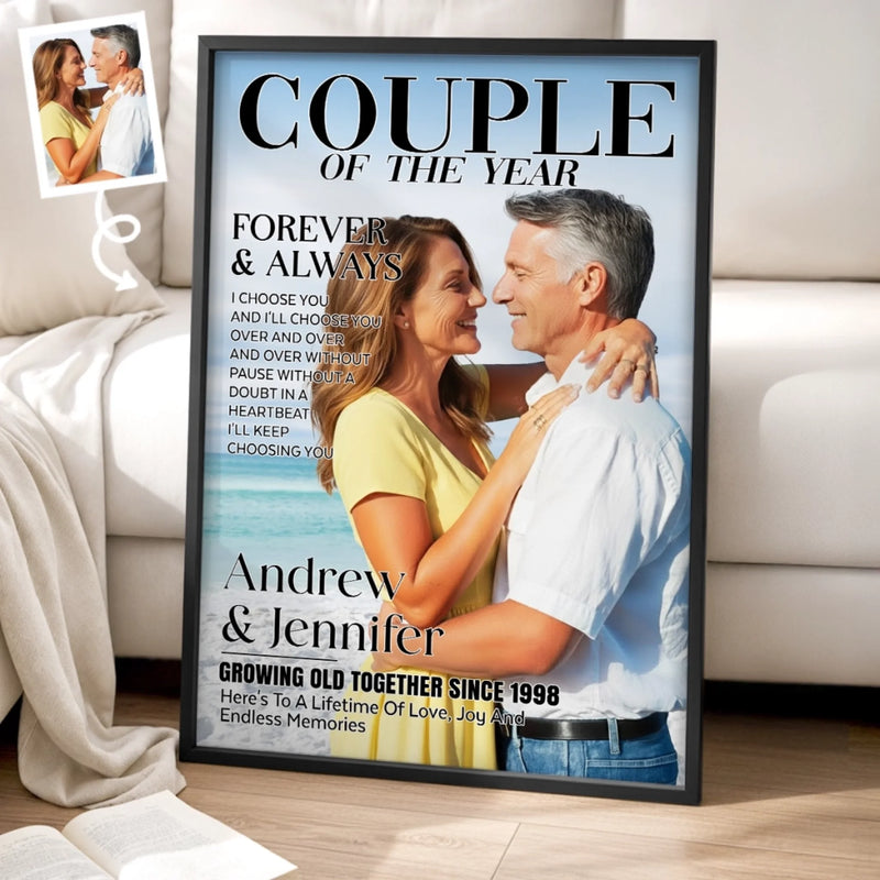 Custom Photo Vertical Poster - Personalized Anniversary Wedding Gifts For Husband And Wife, Him And Her - Love Grows Where We Stand