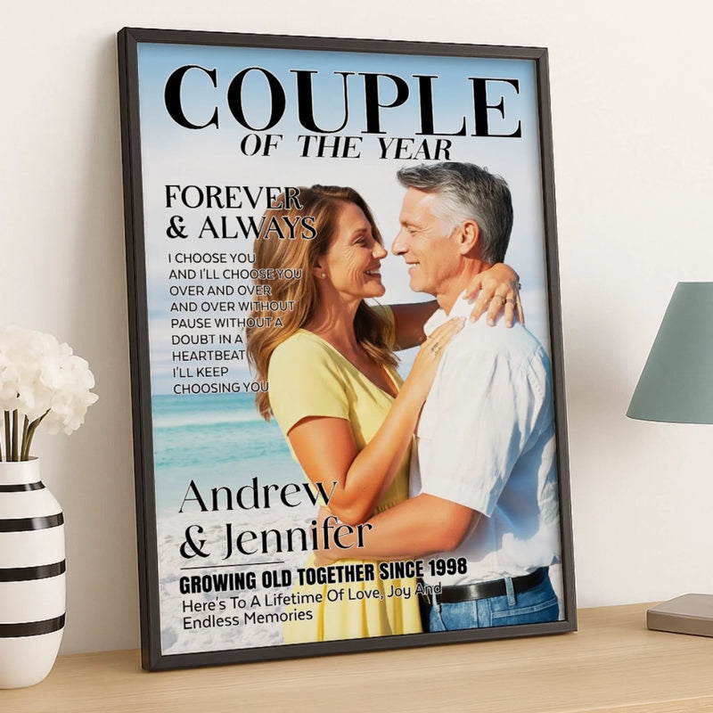 Custom Photo Vertical Poster - Personalized Anniversary Wedding Gifts For Husband And Wife, Him And Her - Love Grows Where We Stand