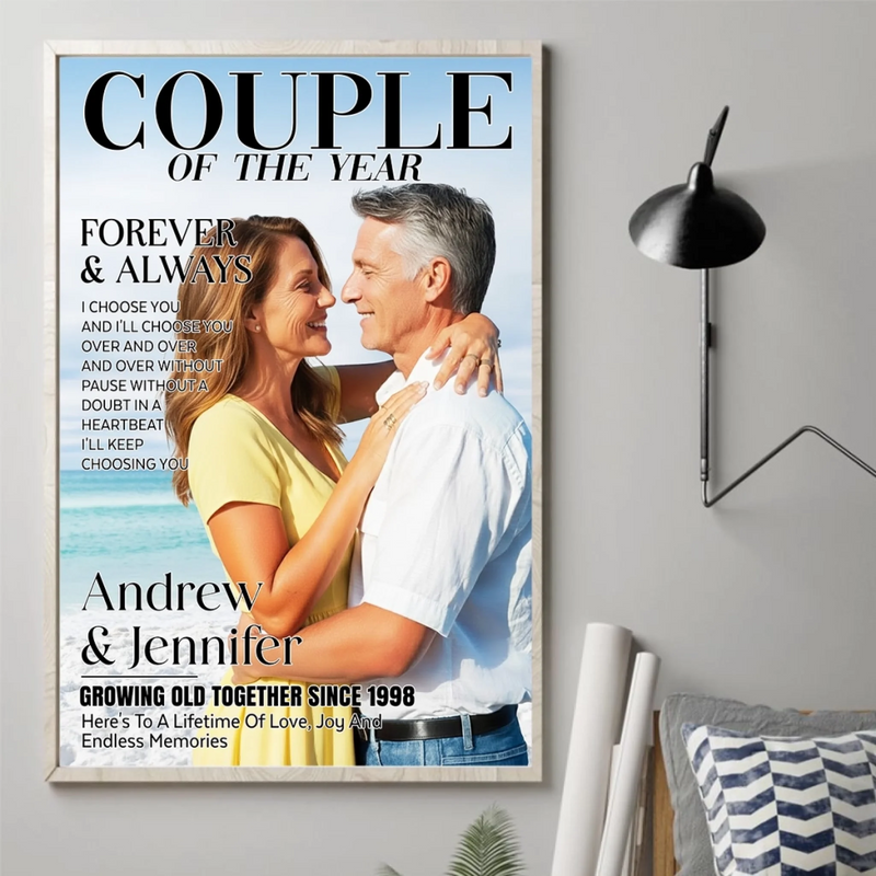 Custom Photo Vertical Poster - Personalized Anniversary Wedding Gifts For Husband And Wife, Him And Her - Love Grows Where We Stand