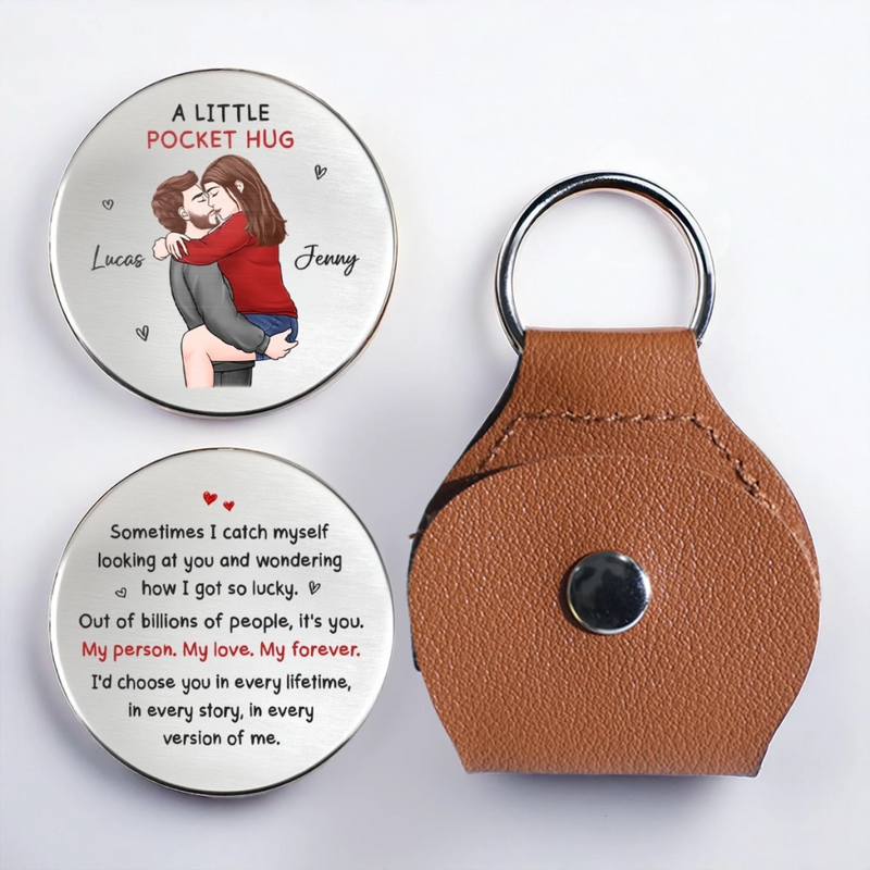 Custom Pocket Hug - Personalized Anniversary Wedding Gifts For Husband And Wife, Him And Her - Side By Side We Rise
