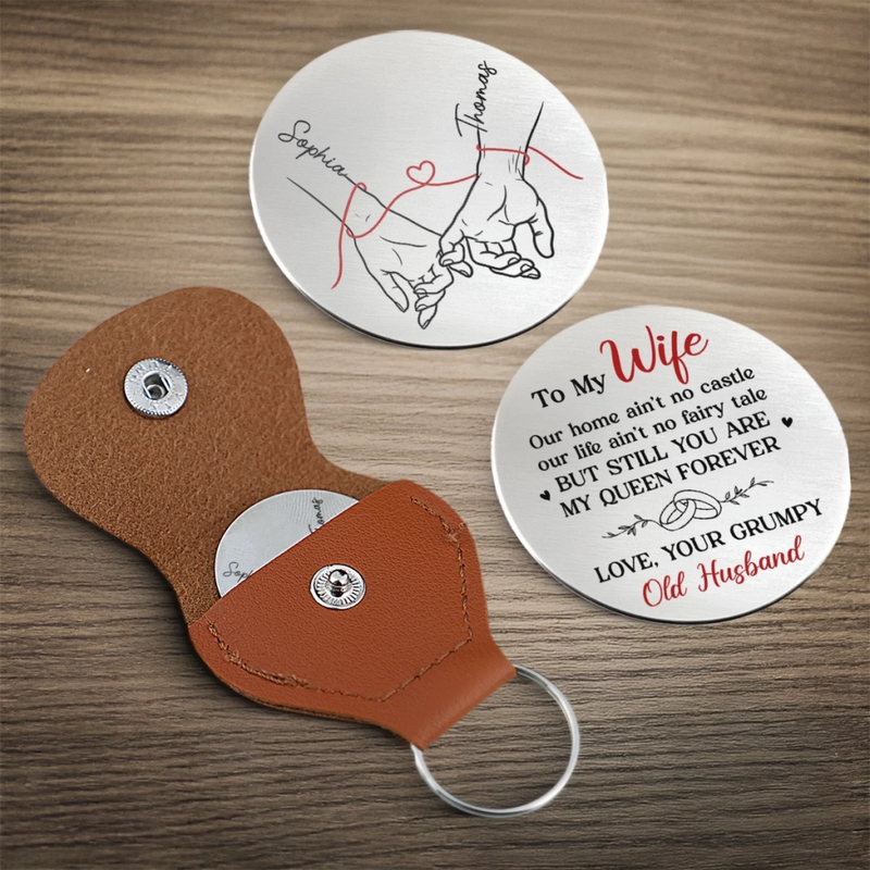 Custom Pocket Hug - Personalized Anniversary Wedding Gifts For Husband And Wife, Him And Her - Our Love Holds Steady