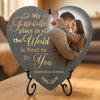 Custom Photo Heart Shaped Stone With Stand - Personalized Anniversary Wedding Gifts For Husband And Wife, Him And Her - Next To You