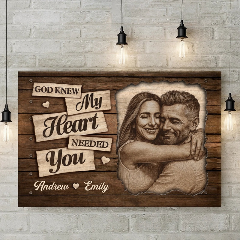 Custom Photo Horizontal Poster, Canvas - Personalized Anniversary Wedding Gifts For Husband And Wife, Him And Her - Love Feels Easy Here