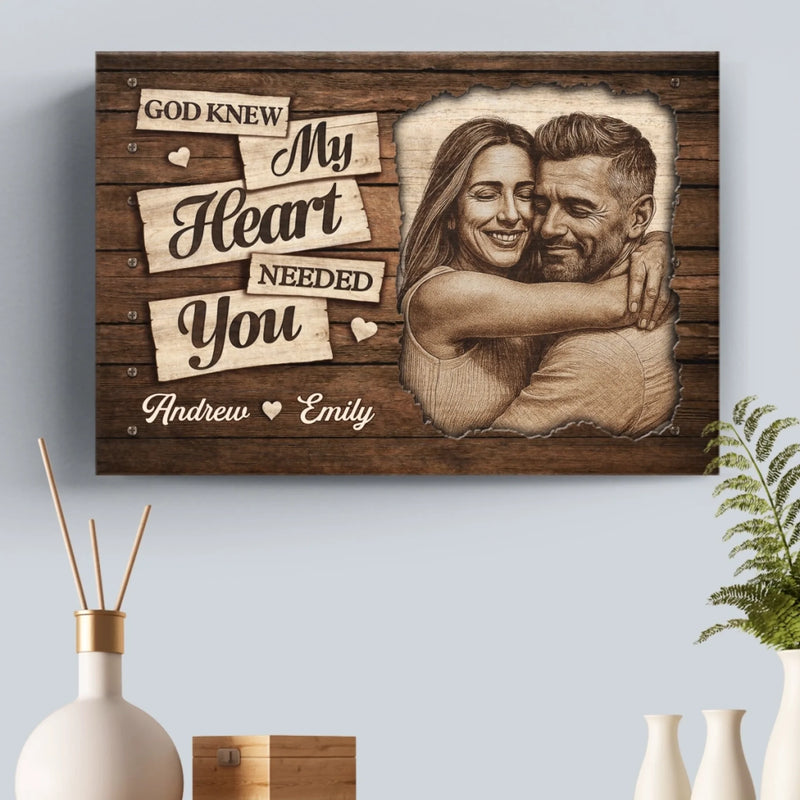 Custom Photo Horizontal Poster, Canvas - Personalized Anniversary Wedding Gifts For Husband And Wife, Him And Her - Love Feels Easy Here