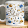 Custom 3D Inflated Effect Printed Mug - Personalized Mother's Day Gifts For Mom, Grandma - Hands Linked By Love