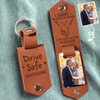 Custom Photo Engraved Leather Keychain - Personalized Anniversary Wedding Gifts For Husband And Wife, Him And Her  - Love Grows Where We Belong