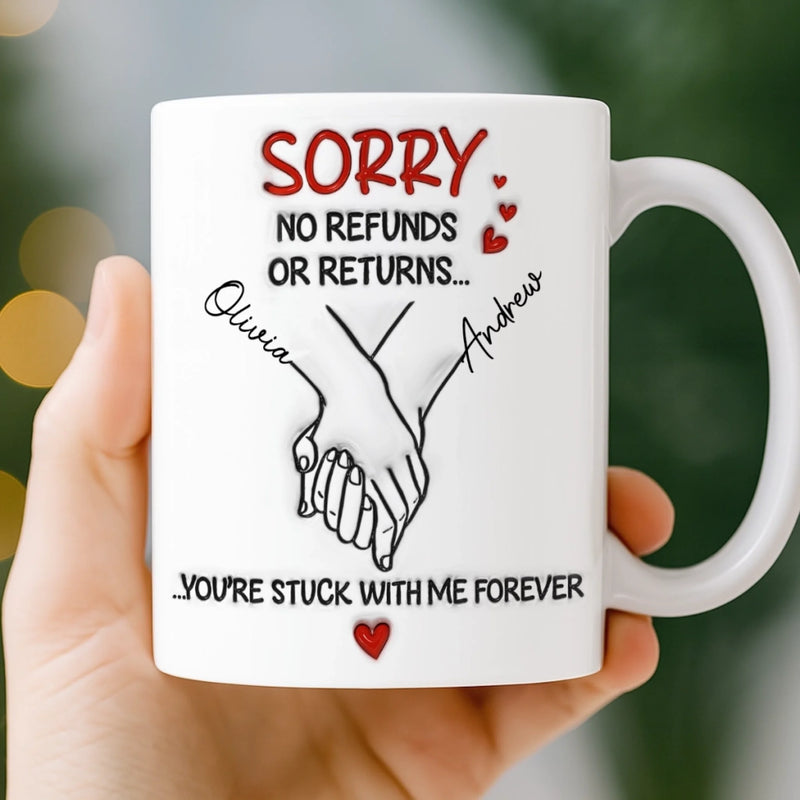 Custom 3D Inflated Effect Printed Mug - Personalized Anniversary Wedding Gifts For Husband And Wife, Him And Her - Side By Side Feels Natural
