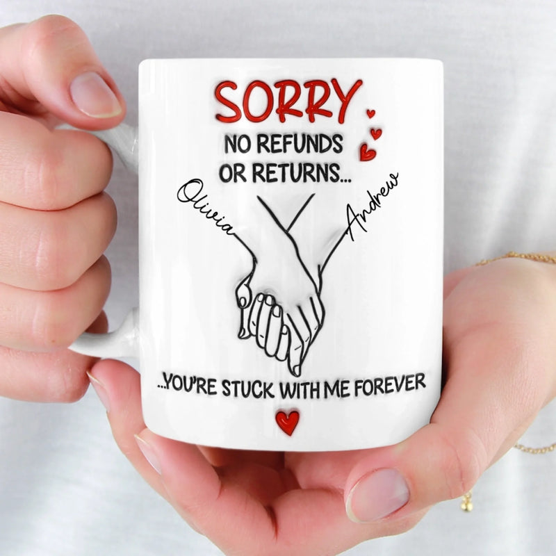 Custom 3D Inflated Effect Printed Mug - Personalized Anniversary Wedding Gifts For Husband And Wife, Him And Her - Side By Side Feels Natural