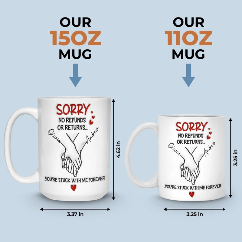 Custom 3D Inflated Effect Printed Mug - Personalized Anniversary Wedding Gifts For Husband And Wife, Him And Her - Side By Side Feels Natural
