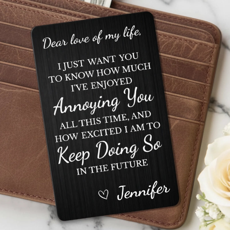 Custom Photo Metal Wallet Card - Personalized Anniversary Wedding Gifts For Husband And Wife, Him And Her - Two Hearts Growing Forward