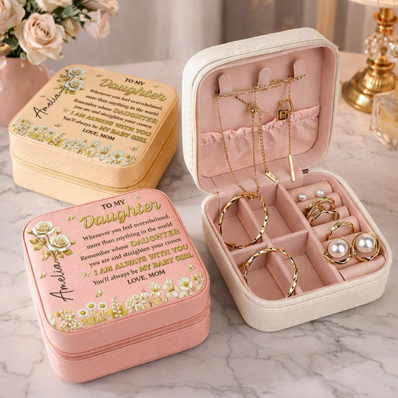 Custom Square Jewelry Case - Personalized Birthday Gifts For Mom, Daughter - Always Loved Beyond Words