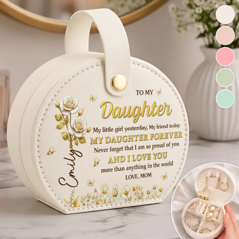 Custom Jewelry Box With Handle - Personalized Birthday Gifts For Mom, Daughter - Always Proud Of You