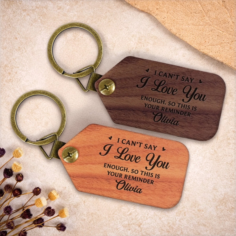 Custom Photo Wooden Keychain - Personalized Anniversary Wedding Gifts For Husband And Wife, Him And Her - Together We Keep Blooming