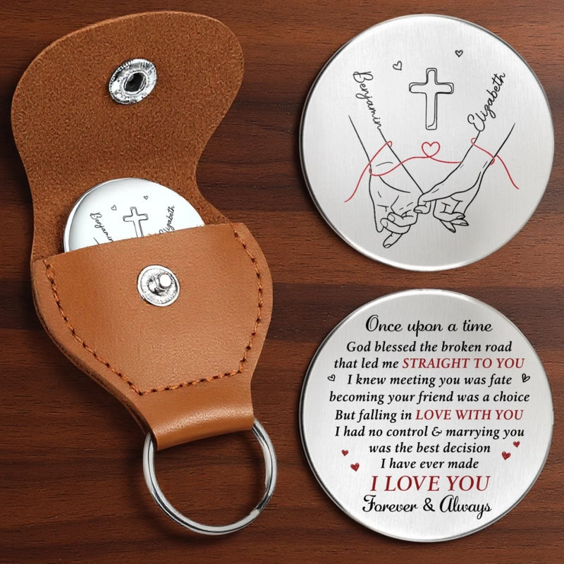 Custom Pocket Hug - Personalized Anniversary Wedding Gifts For Husband And Wife, Him And Her - Love Lives In Us