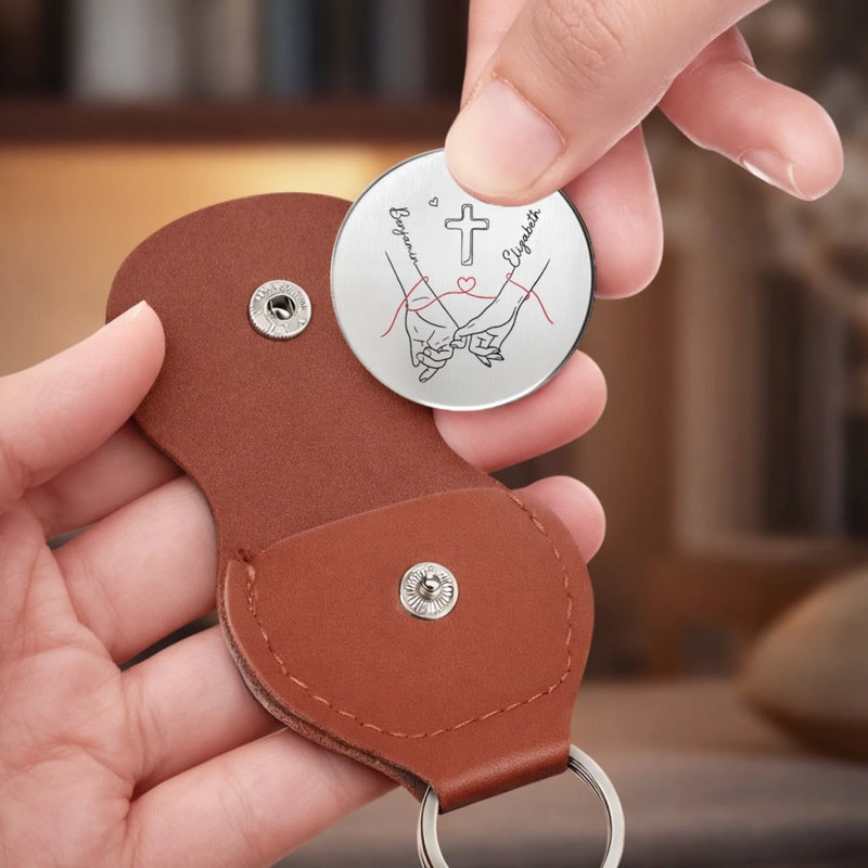 Custom Pocket Hug - Personalized Anniversary Wedding Gifts For Husband And Wife, Him And Her - Love Lives In Us