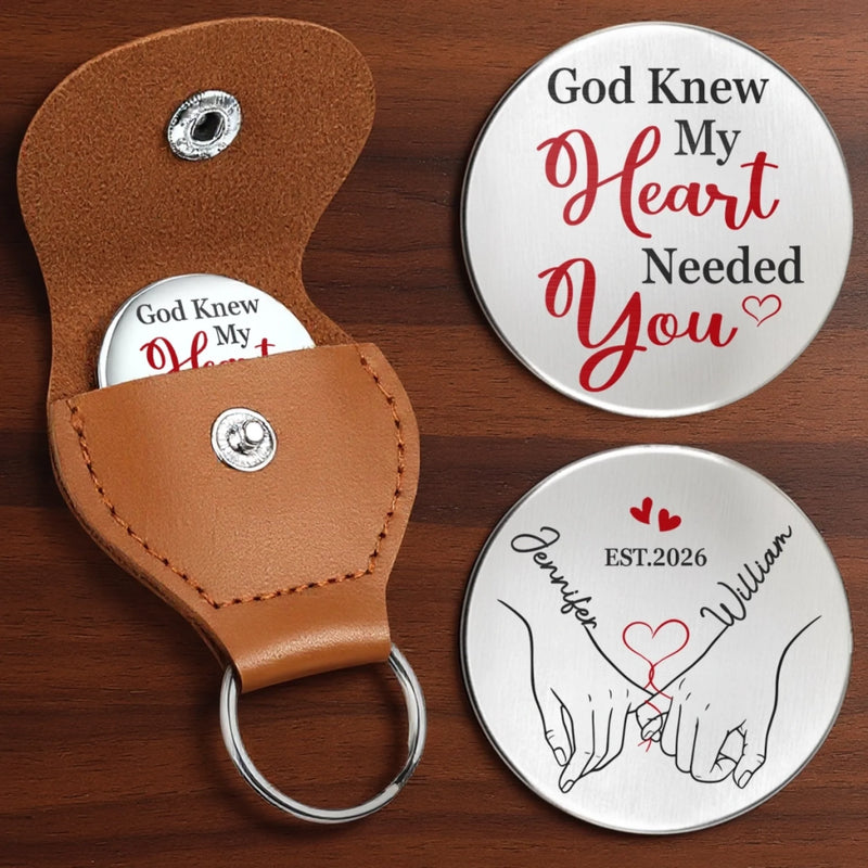 Custom Pocket Hug - Personalized Anniversary Wedding Gifts For Husband And Wife, Him And Her - With All My Love