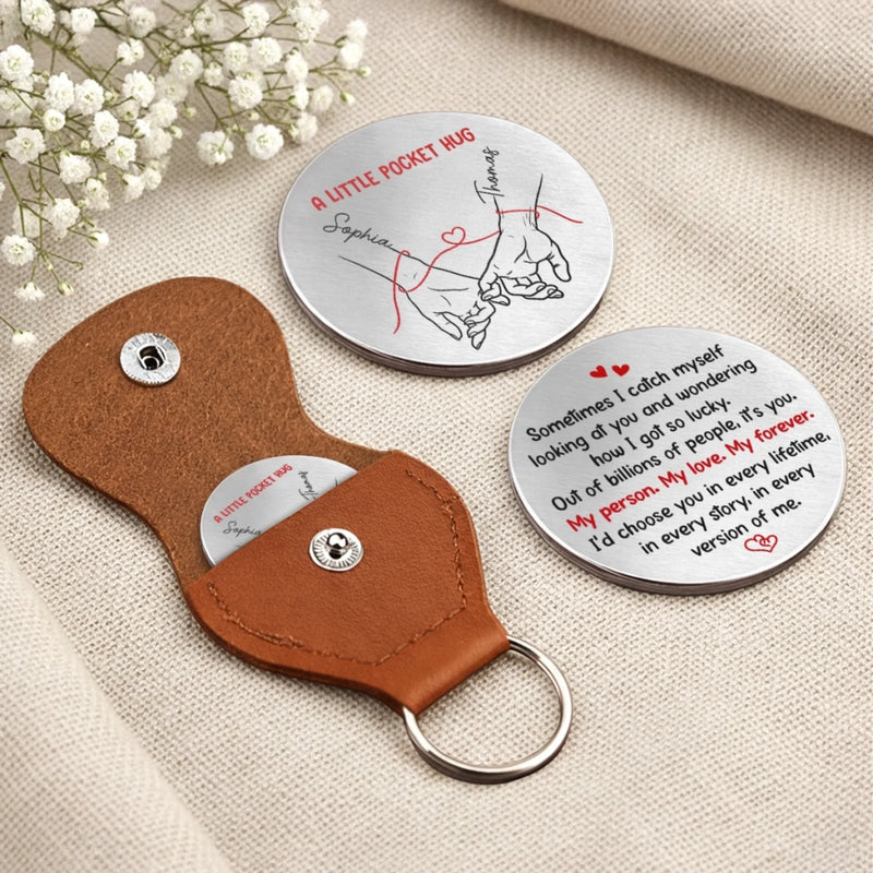 Custom Pocket Hug - Personalized Anniversary Wedding Gifts For Husband And Wife, Him And Her - Always Holding You Close