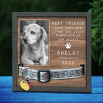Custom Photo Pet Loss Sign, Collar Frame - Personalized Pet Memorial Sympathy Gifts For Dog Lovers - Run Free Over Rainbow Bridge