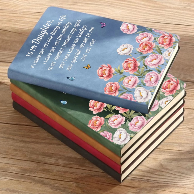 Custom Leather Writing Journal - Personalized Birthday Gifts For Mom, Daughter - Always By Your Side