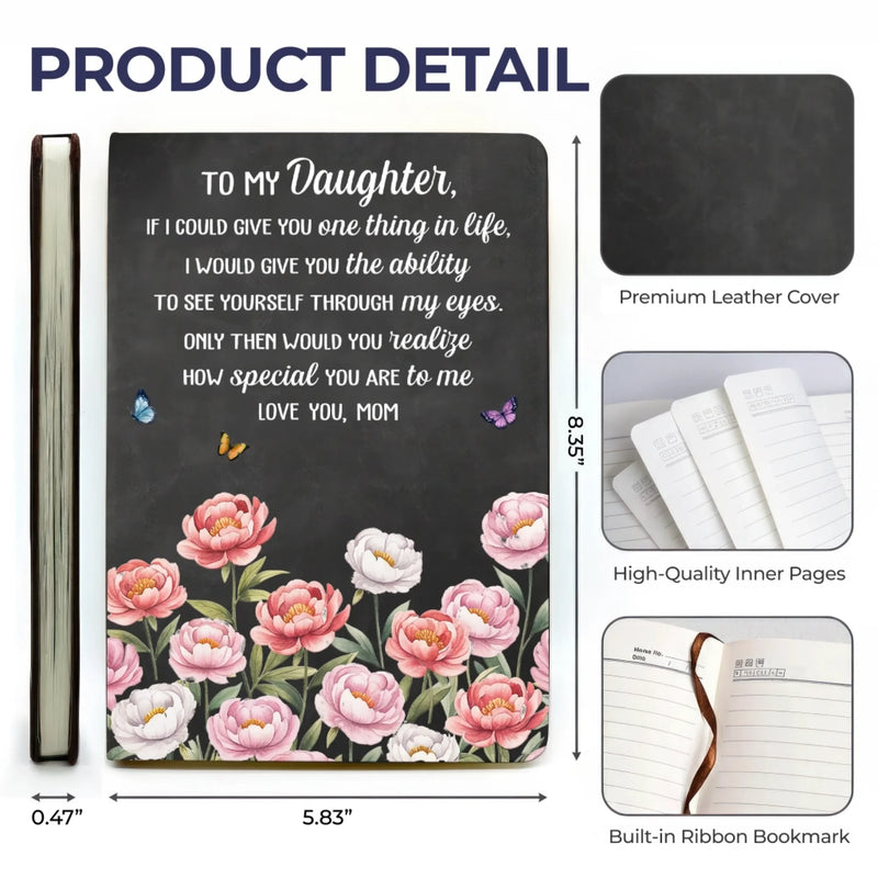 Custom Leather Writing Journal - Personalized Birthday Gifts For Mom, Daughter - Always By Your Side