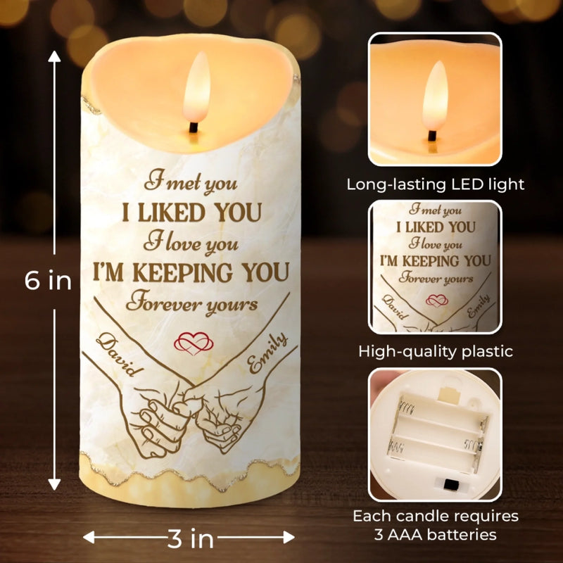 Custom LED Candle - Personalized Anniversary Wedding Gifts For Husband And Wife, Him And Her - Together We Build Something Real