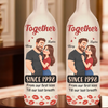 Custom Bottle Lamp - Personalized Anniversary Valentine Wedding Gifts For Husband And Wife, Him And Her - Love Feels Steady With You