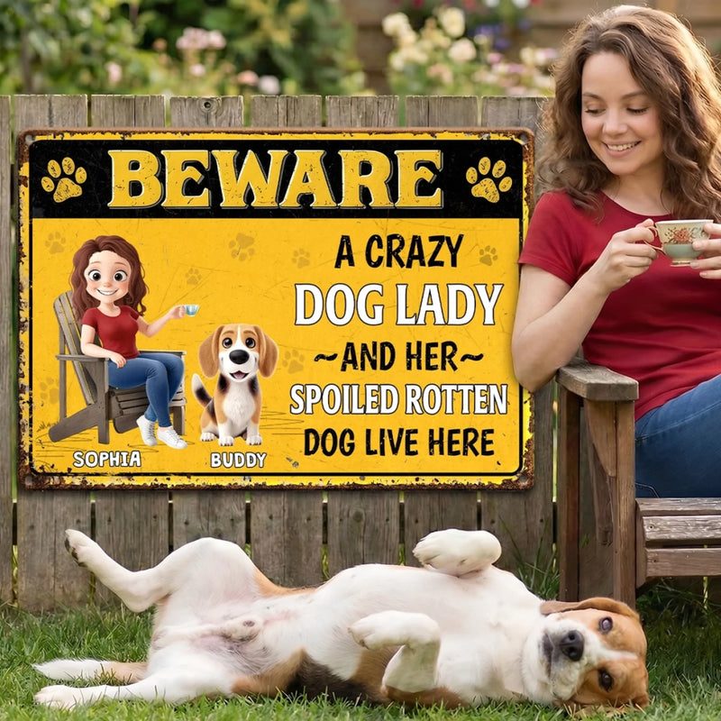 Custom Home Decor Metal Sign - Personalized  Birthday Gifts For Dog Lovers, Dog Dad And Mom - Dogs Rule Here