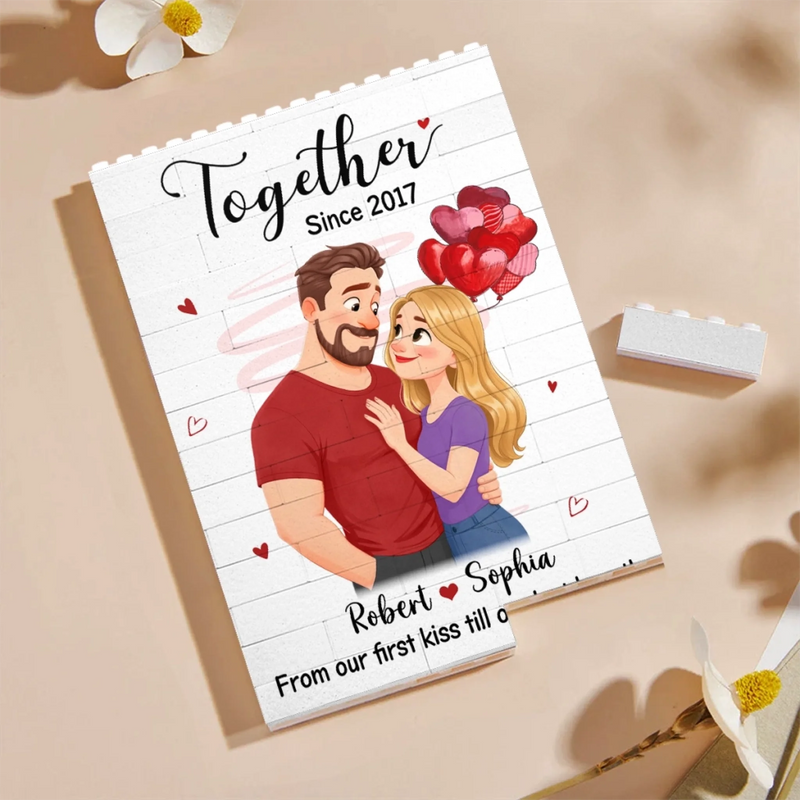 Custom Vertical Rectangle Shaped Building Brick Blocks - Personalized Anniversary Wedding Gifts For Husband And Wife, Him And Her - Always Choosing Each Other