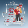 Custom Puzzle Shaped Acrylic Plaque - Personalized Anniversary Wedding Gifts For Husband And Wife, Him And Her - Love Grows Where We Are