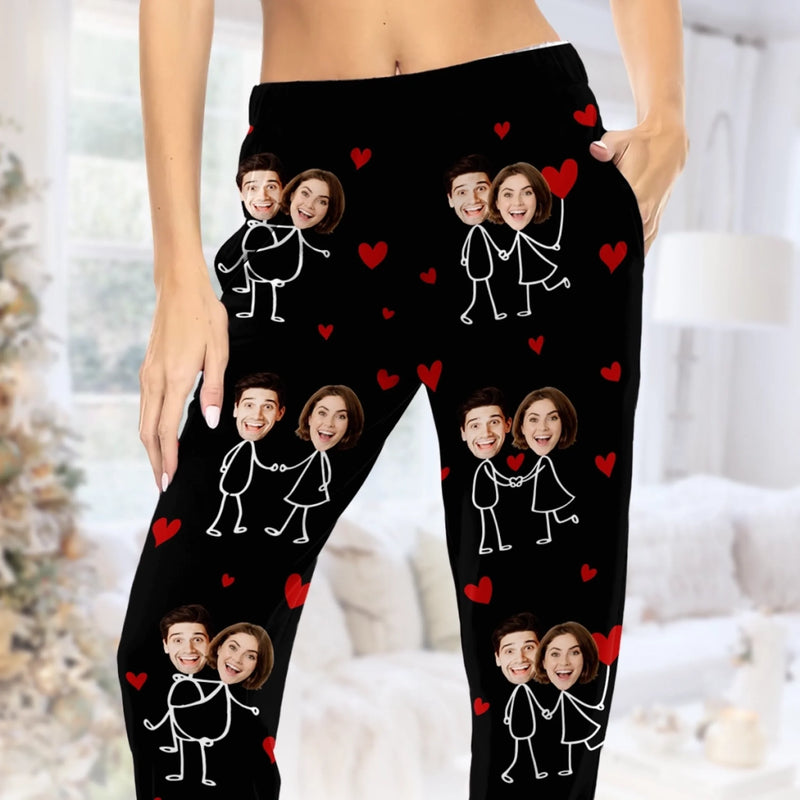 Custom Photo Pajama Pants - Personalized Anniversary Wedding Gifts For Husband And Wife, Him And Her - Together Feels Warm And Right