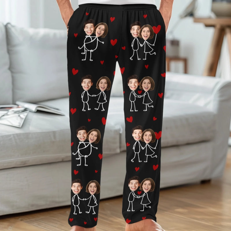 Custom Photo Pajama Pants - Personalized Anniversary Wedding Gifts For Husband And Wife, Him And Her - Together Feels Warm And Right