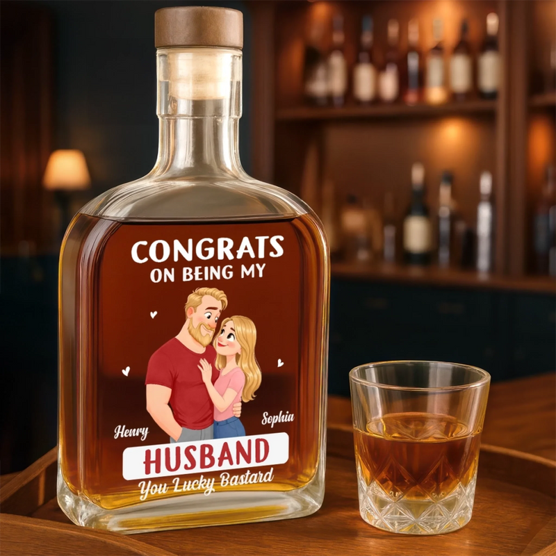 Custom Whiskey Bottle - Personalized Anniversary Wedding Gifts For Husband And Wife, Him And Her - Our Love Keeps Growing