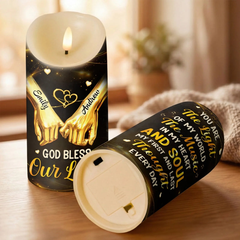 Custom LED Candle - Personalized Anniversary Wedding Gifts For Husband And Wife, Him And Her - You Are My Always