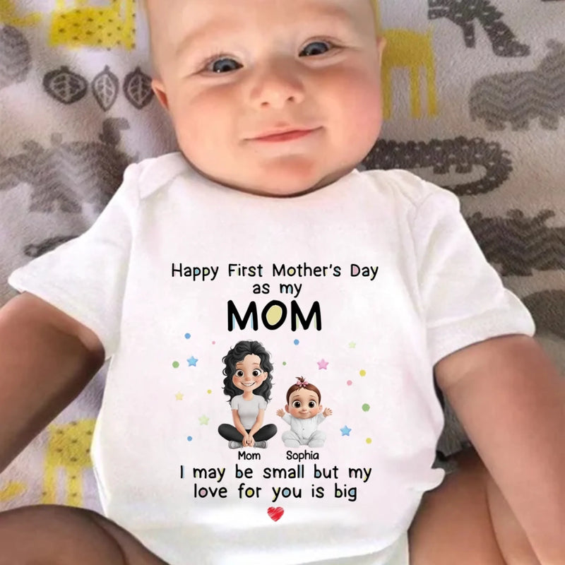 Custom First Mother's Day Baby Onesie - Personalized Baby Shower, Gender Reveal Gifts For New Moms, New Dads, New Parents - Our Greatest Gift