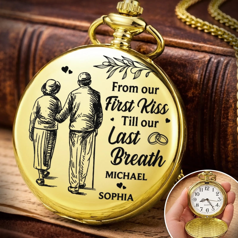 Custom Pocket Watch - Personalized Anniversary Wedding Gifts For Husband And Wife, Him And Her - Choosing You Again Today