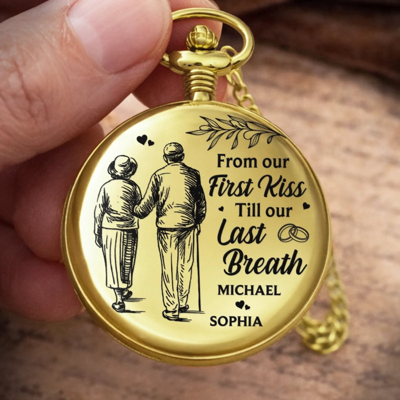 Custom Pocket Watch - Personalized Anniversary Wedding Gifts For Husband And Wife, Him And Her - Choosing You Again Today