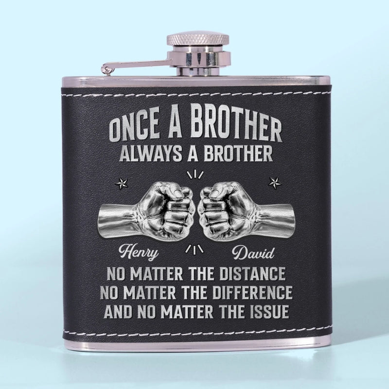 Custom Hip Flask - Personalized Birthday Gifts For Brother - Brothers Through Every Season