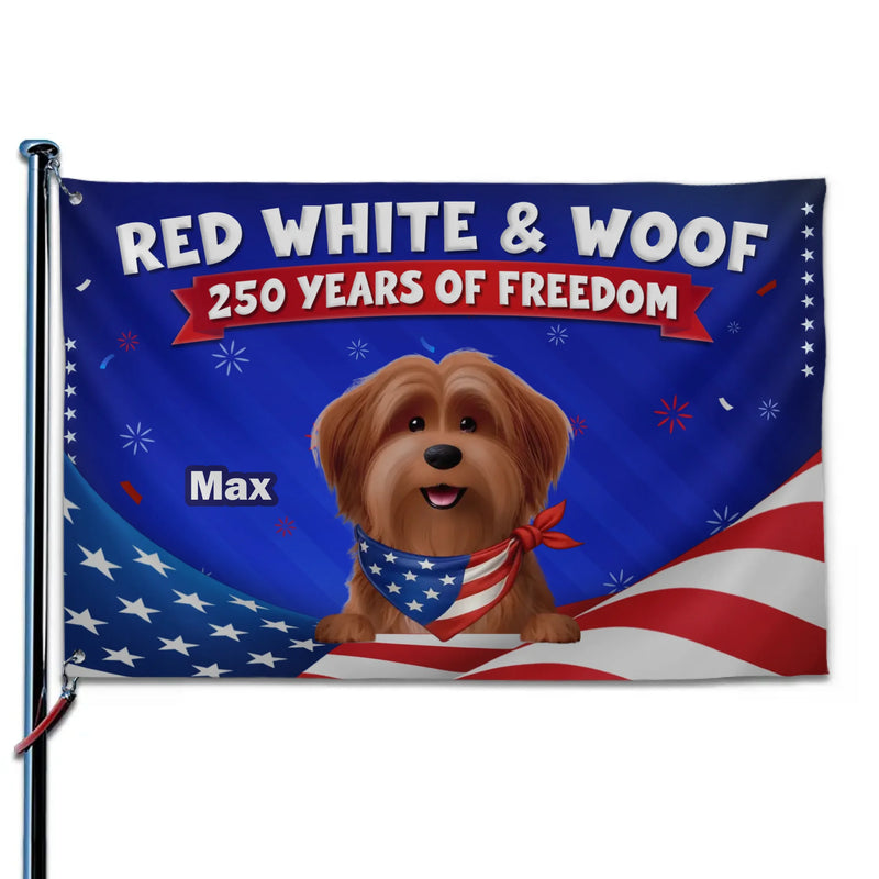 Custom Flag - Personalized America 250th Anniversary Gifts For Dog Lovers, Dog Dad And Mom - Freedom Lives Here