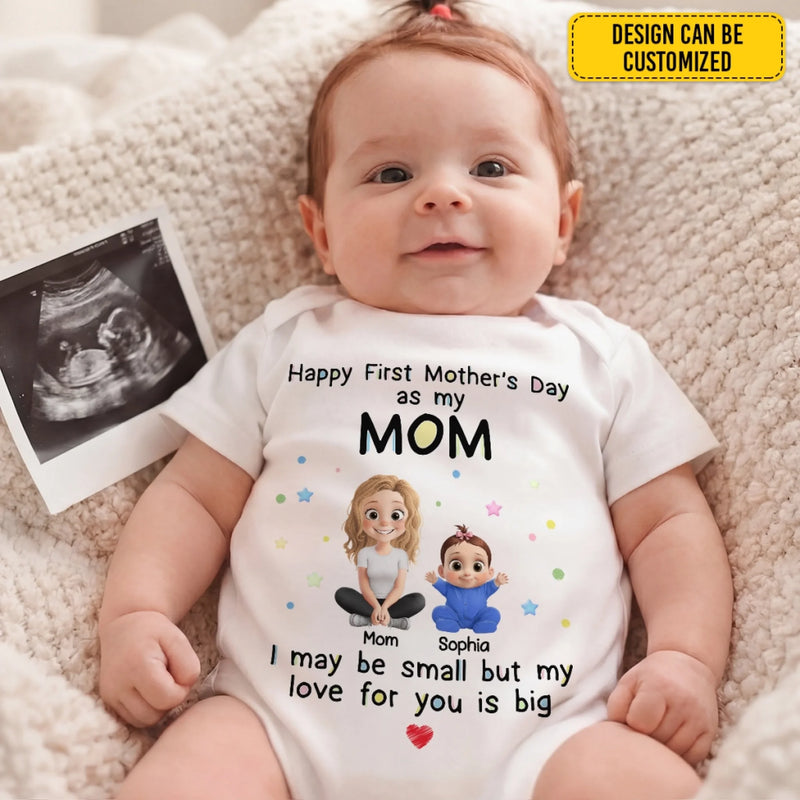 Custom First Mother's Day Baby Onesie - Personalized Baby Shower, Gender Reveal Gifts For New Moms, New Dads, New Parents - Our Greatest Gift