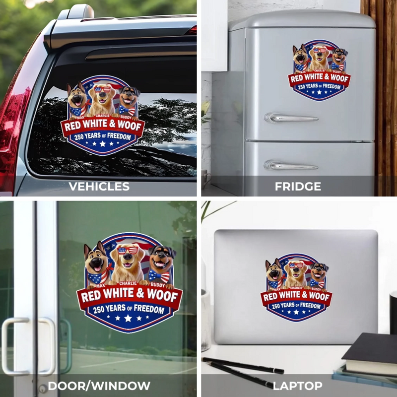 Custom RV Decal - Personalized 4th Of July Gifts For Dog Lovers, Dog Dad And Mom - Freedom Vibes