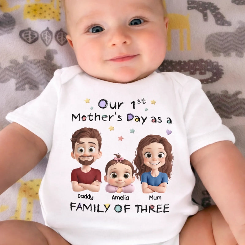 Custom First Mother's Day Baby Onesie - Personalized Baby Shower, Gender Reveal Gifts For New Moms, New Dads, New Parents - Made Of Love