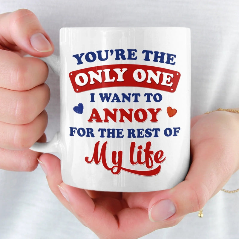 Custom Mug - Personalized Anniversary Wedding Gifts For Husband And Wife, Him And Her - One Love One Life