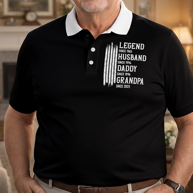 Custom All Over Print Polo Shirt - Personalized Birthday Gifts For Dad, Grandpa - Built With Strength & Love