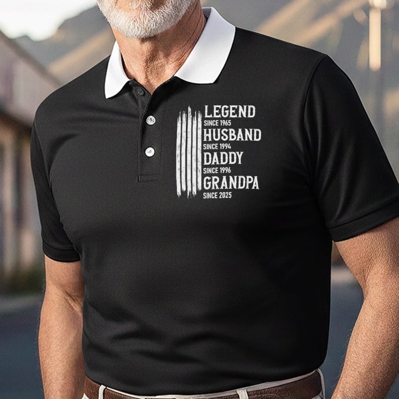 Custom All Over Print Polo Shirt - Personalized Birthday Gifts For Dad, Grandpa - Built With Strength & Love