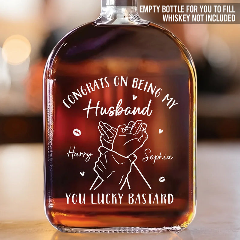 Custom Whiskey Bottle - Personalized Anniversary Wedding Gifts For Husband And Wife, Him And Her - Love Grows Stronger Together