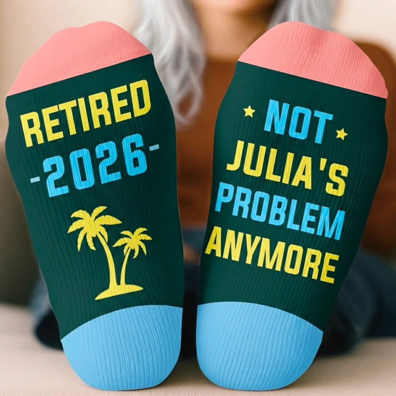 Custom Crew Socks - Personalized Retirement Gifts For Women, Men - Living The Retired Life